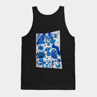 Blue doodles Tank Top